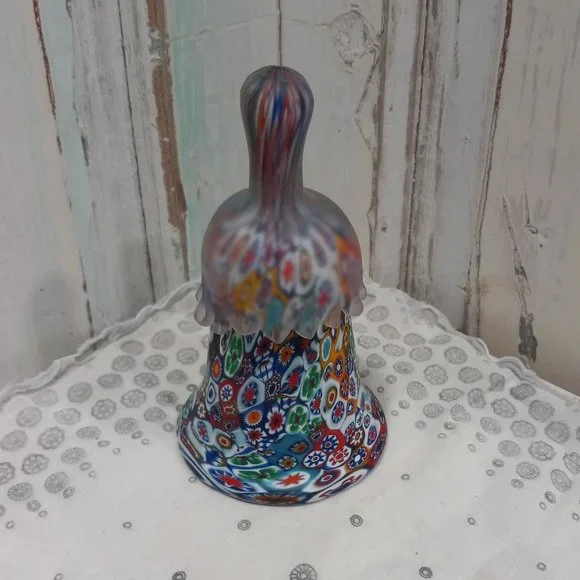 Vintage Murano Millefiori & Frosted Glass Bell
